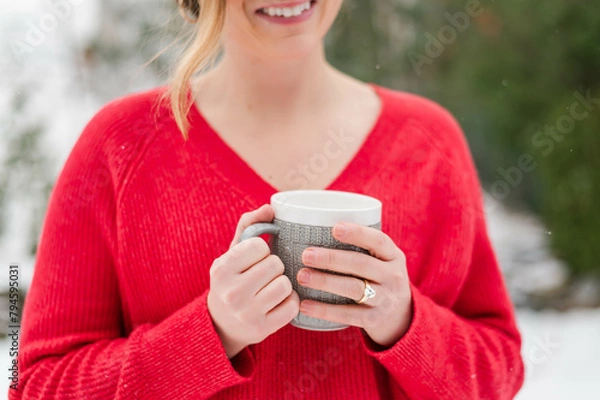 Obraz woman drinking tea