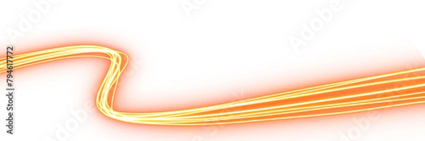 Fototapeta transparent yellow neon speed line