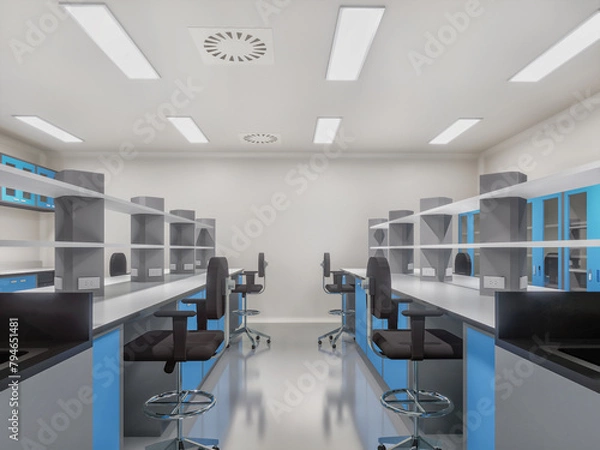 Fototapeta 3d Rendering Research Laboratory Room
