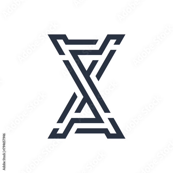 Fototapeta Monogram X. Design vector X logo. Monogram initial letter mark X logo design. Monogram design vector logo. Monogram initial letter mark X logo design. Simple X monogram. Monogram X design logo