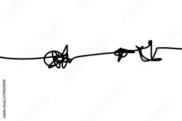 Fototapeta Doodle line art inspired by tangled and messy thread that can be use for social media, wallpaper, etc.	