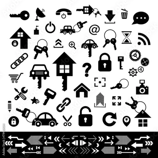 Obraz home key and car key symbol