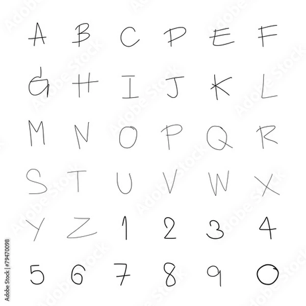 Obraz vector handwriting font