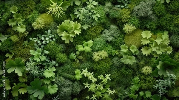 Fototapeta green moss on the ground - Microforest Landscape