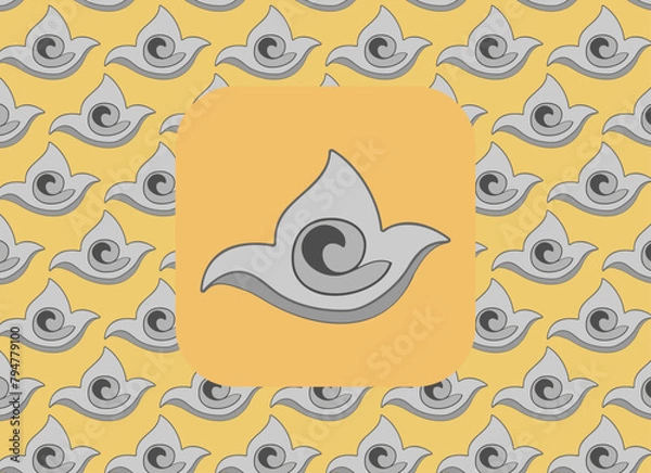 Fototapeta Abstract of Minimal Lotus leaf. Decorative hand drawn illustration for seamless pattern background or Printing.