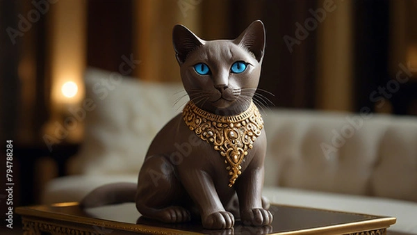 Obraz siamese cat on the table