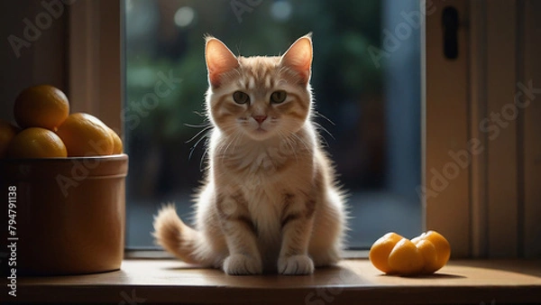 Obraz cat on a window sill