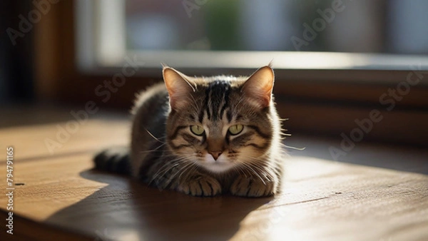 Obraz cat sitting on the floor