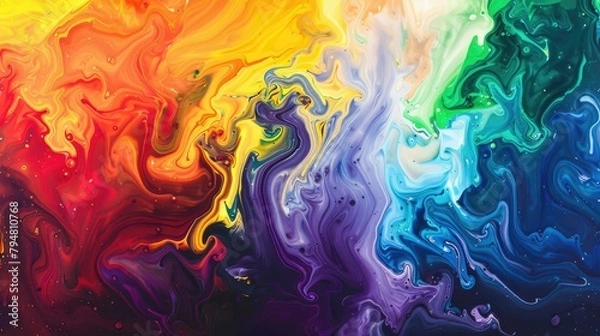 Obraz Abstract art featuring rainbow patterns and colors representing inclusivity. 