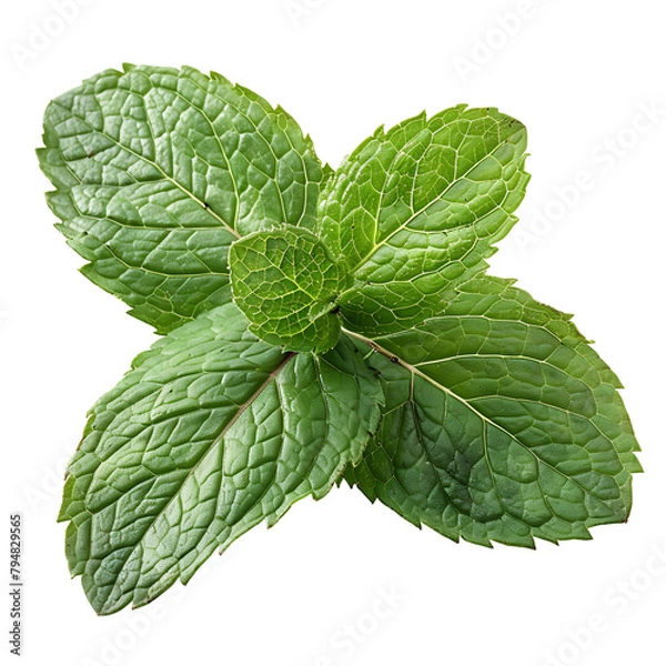 Fototapeta mint leaves on isolated transparent background