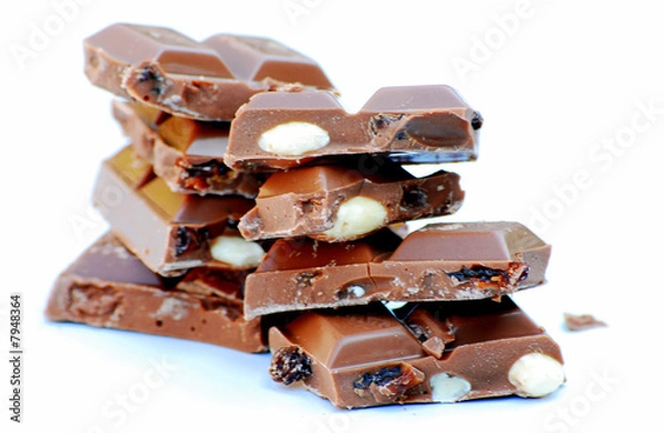 Fototapeta chocolate bar with fruit and nuts