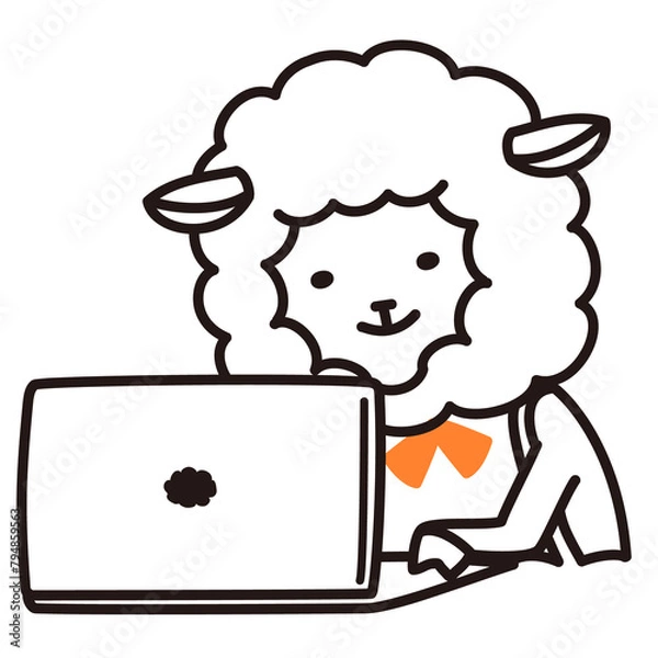 Fototapeta 色加工ok ひつじ素材No.23 PC_ワーク