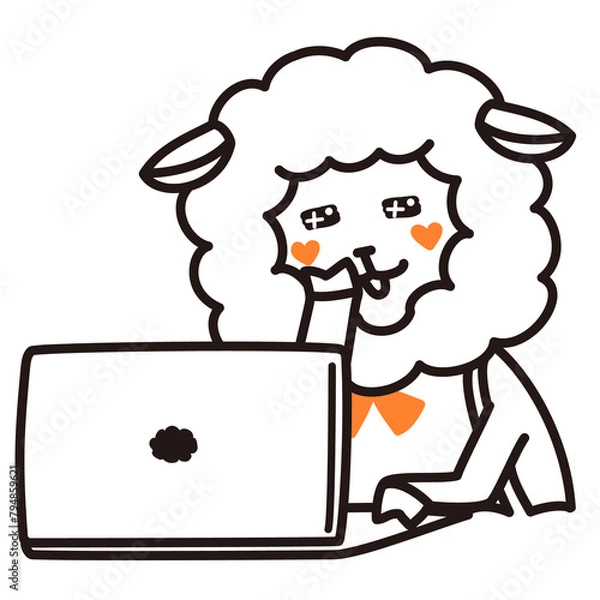 Fototapeta 色加工ok ひつじ素材No.25 PC_リモート