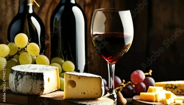 Obraz wine and cheese
