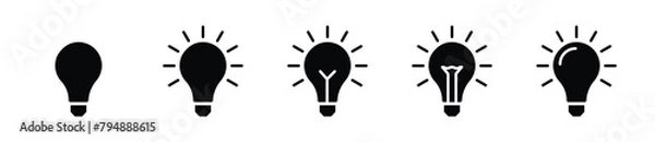 Fototapeta Idea bulb icon set. Bulb, innovation symbol set - Vector 