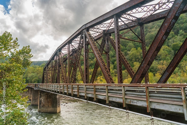 Fototapeta Railroad Bridge in Thurmond in the New River Gorge National Park