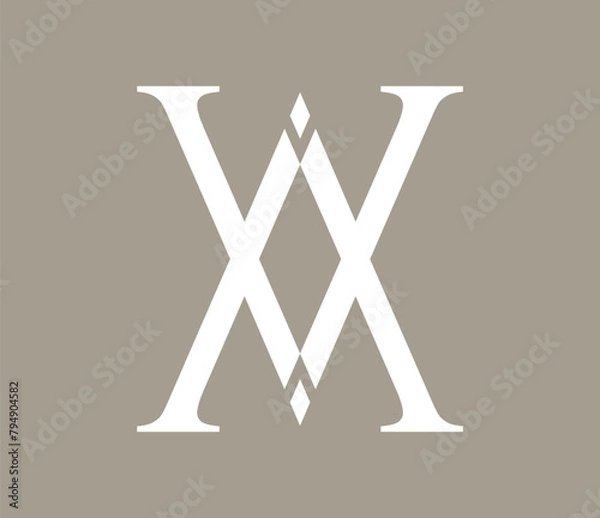 Obraz Combination of Letters X and X. Abstract Vector Logo Design Template. Creative Architecture Concept Icon