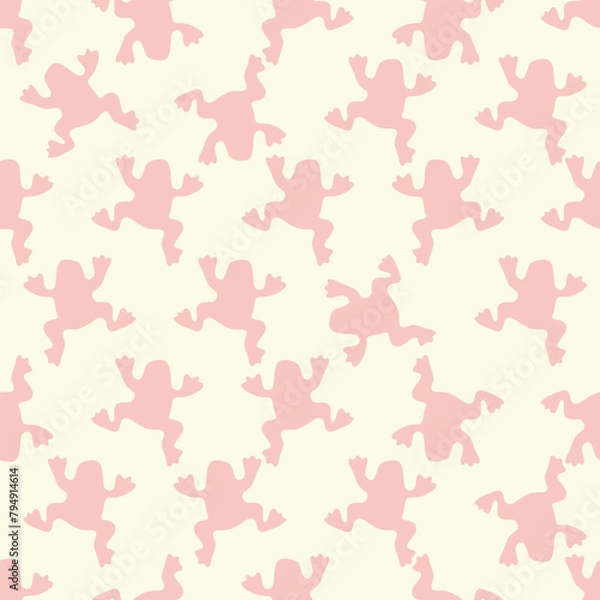 Fototapeta seamless pattern, frog art surface design for fabric scarf and decor
