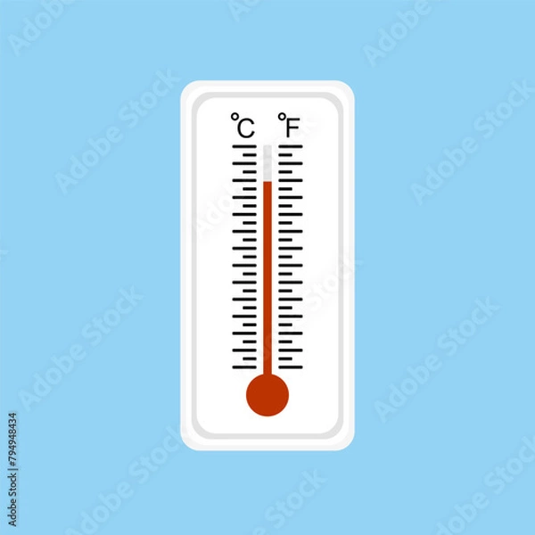Obraz Heat temperature icon, thermometer high temperature. Illustration symbol measurement hot weather.