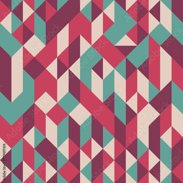Fototapeta Abstract seamless pattern with cubes and triangles.
