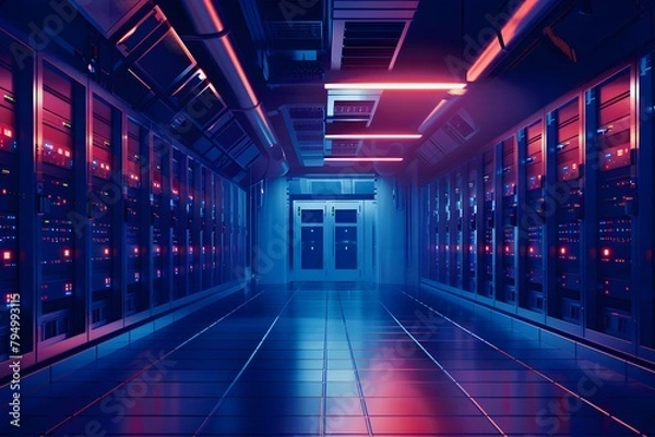 Fototapeta server rack in a center