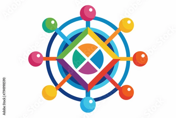 Fototapeta Explore the theme of interconnectedness through an abstract icon