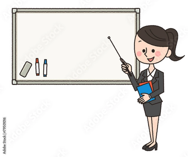 Obraz スーツ　女性　ホワイトボード