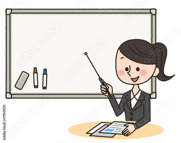 Obraz ホワイトボード　スーツ　女性