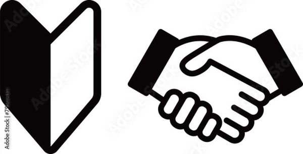 Obraz 初心者マーク　握手　アイコン