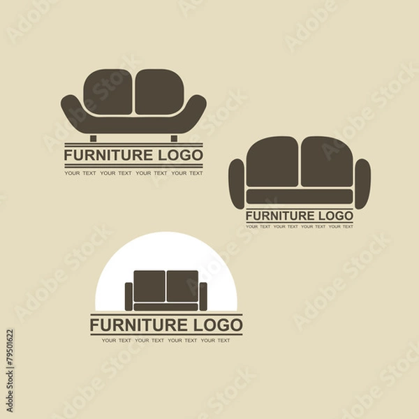 Obraz Sofa furniture logo for your business. Element design vector set