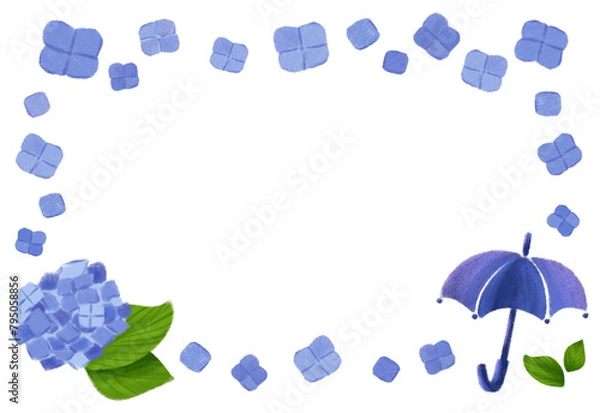 Obraz 青の紫陽花　フレーム