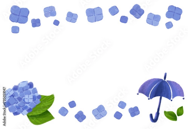 Obraz 青の紫陽花　フレーム