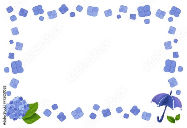 Obraz 青の紫陽花　フレーム