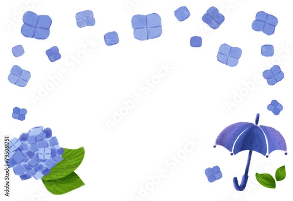 Obraz 青の紫陽花　フレーム