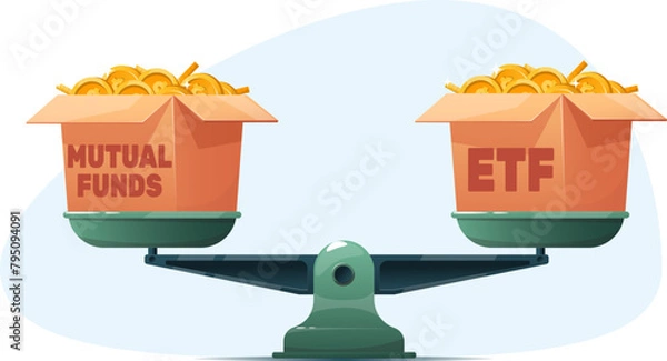 Obraz mutual funds or ETFs