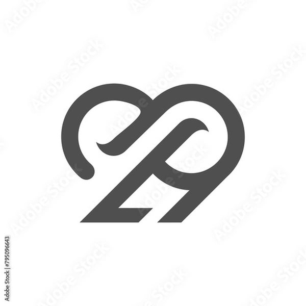 Fototapeta vector is monogram number 29. Elegant.