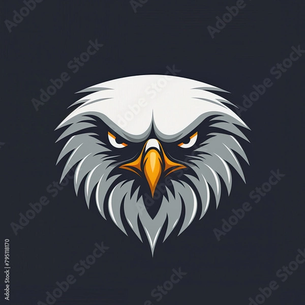 Obraz Fierce eagle logo on dark background