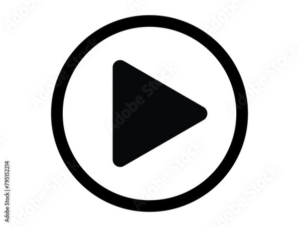 Obraz Play symbol silhouette vector art