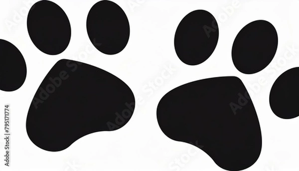 Fototapeta paw print icon on white background