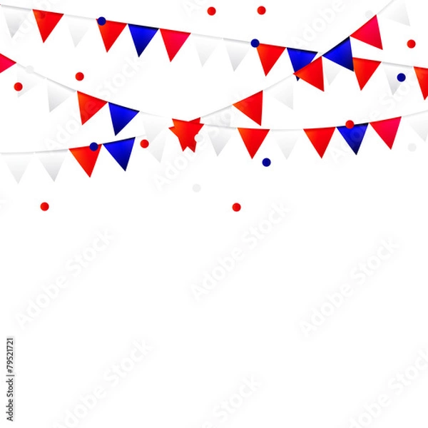 Fototapeta Party Background with Flags Vector Illustration.
