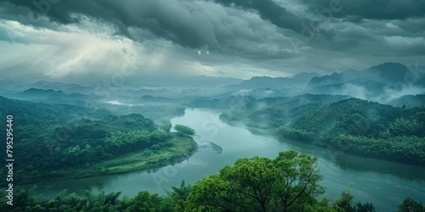 Fototapeta view of the lake