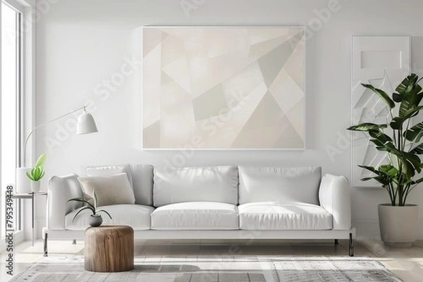 Fototapeta Geometric precision enhancing the visual appeal of your design on a soft white canvas