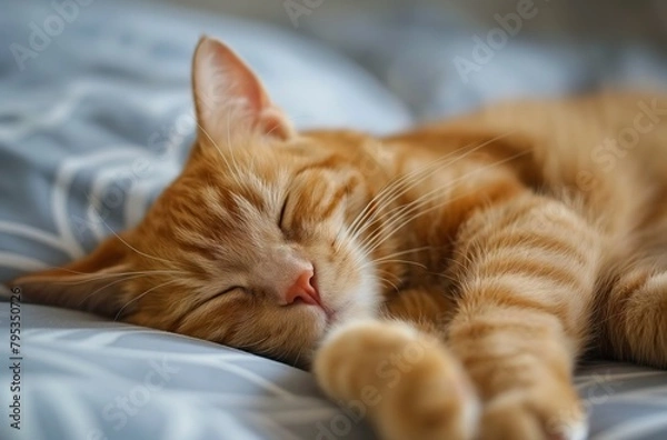Obraz Sleeping orange tabby cat