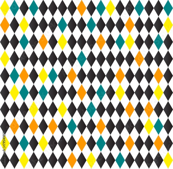 Obraz harlequin seamless background with rhombus
