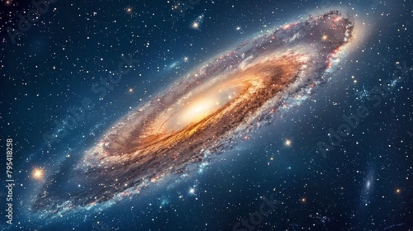 Fototapeta Galaxy: An illustration of the Andromeda Galaxy, showcasing its spiral arms and vibrant color