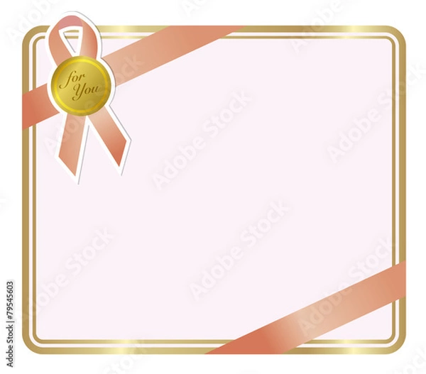 Fototapeta リボン額ピンク