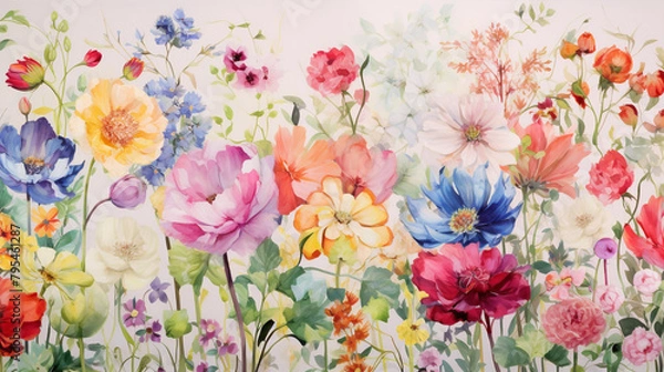 Obraz Intricately designed abstract floral elements seamlessly blend together, forming a mesmerizing pattern that swirls and curves across the illustration.
