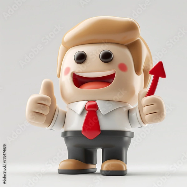 Obraz 3d business man thumbs up generative ai