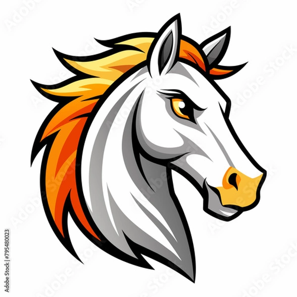 Obraz horse head logo vector illustration