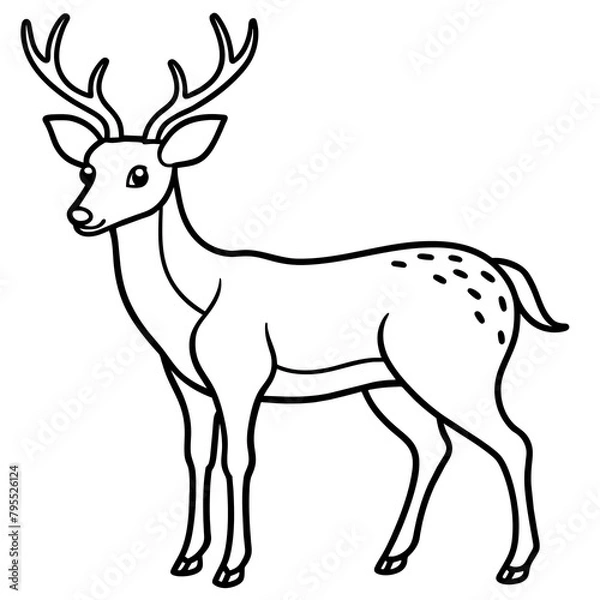 Obraz deer silhouette vector illustration